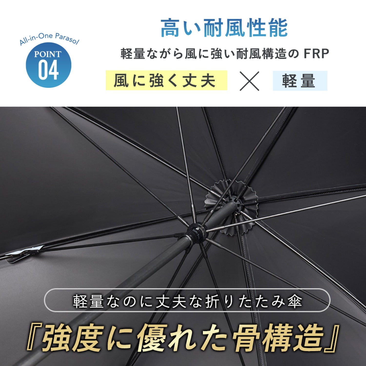 日傘｜遮光率100%・遮熱・東レ サマーシールド｜COKAGE+ 耐風 60cm
