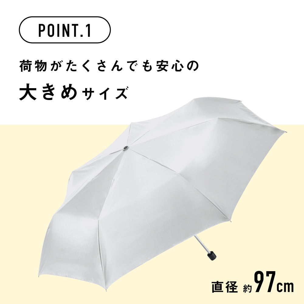 日傘｜遮光率100%・軽量・晴雨兼用｜サンシェイドシルバー 55cm Waterfront