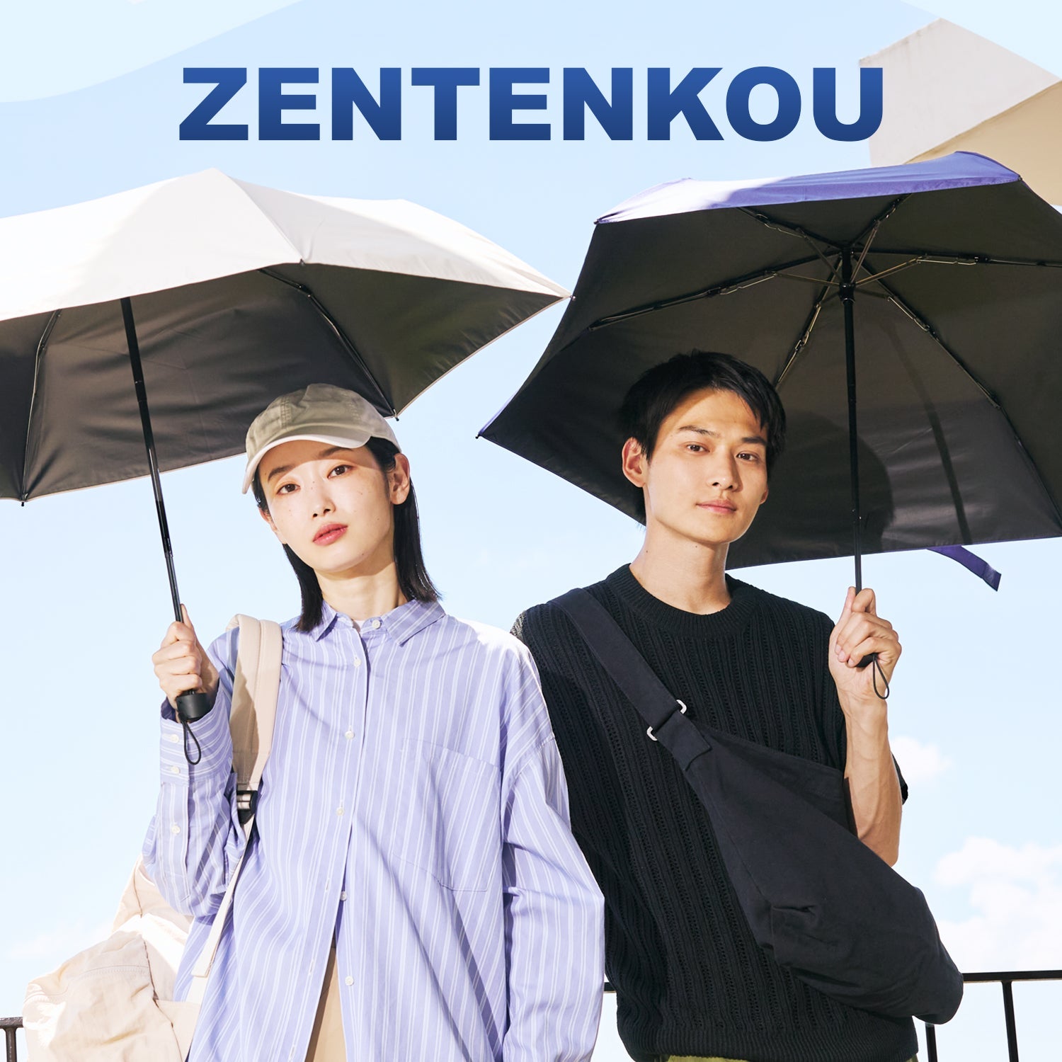 折りたたみ傘｜遮光率100%・耐風・晴雨兼用｜ZENTENKOU 折 55cm Waterfront