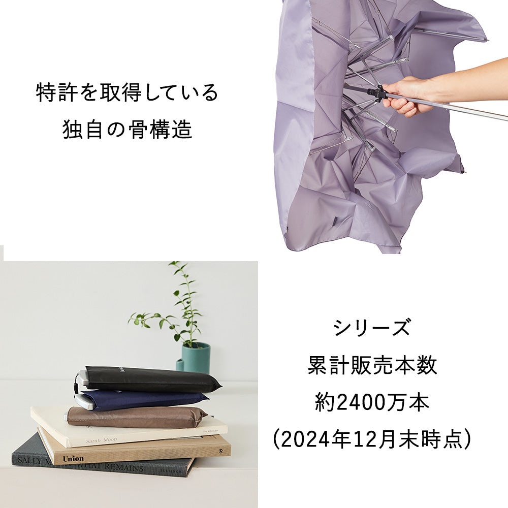 折りたたみ傘｜超薄型2.5cm・軽量・コンパクト｜ポケフラット 折 55cm