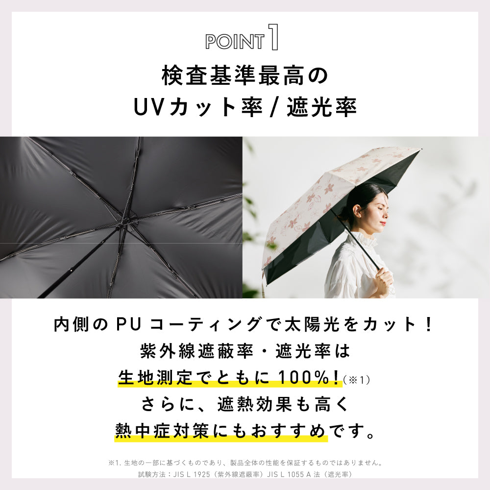 日傘｜遮光率100%・超軽量165g・大判55cm｜ハンディールーフ UV
